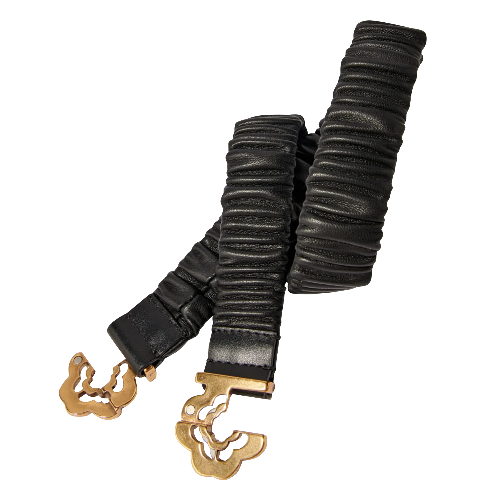MAJE STRETCH CLOVER   100 PIEL, HEBILLA CON FORMA DE JOYA, LONGITUD: 3,4 CM. HECHO EN ITALIA. EN NEGRO