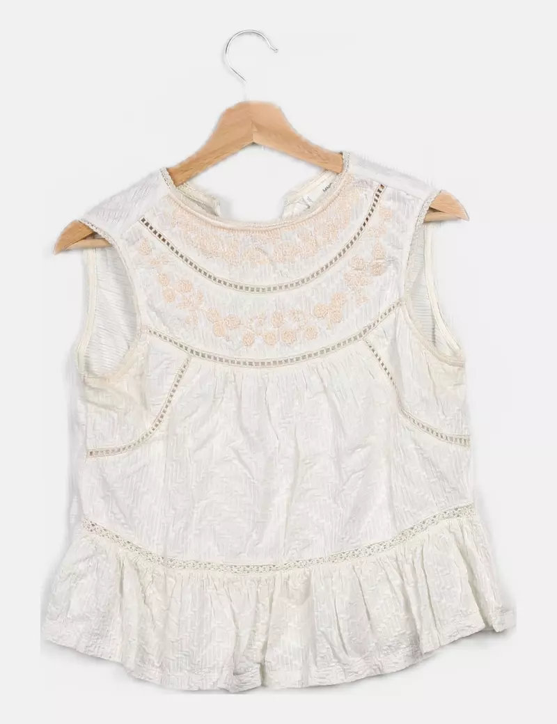 Mango Blusa blanca casual