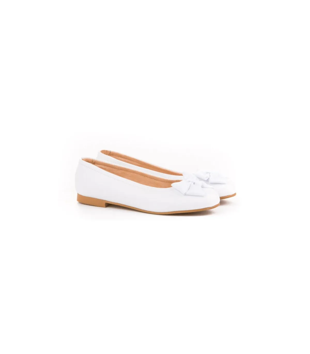 Manoletina piel blanca con lazo