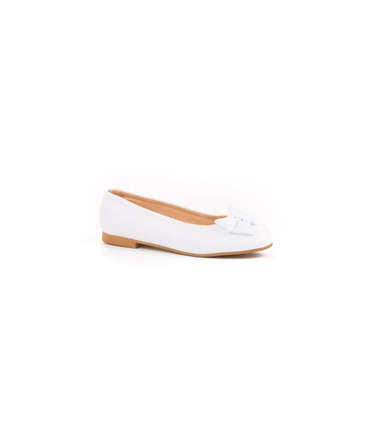 Manoletina piel blanca con lazo