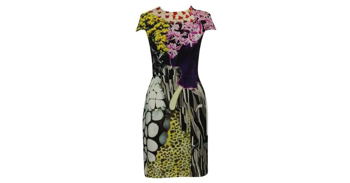 Mary Katrantzou Vestido multicolor con estampado abstracto 