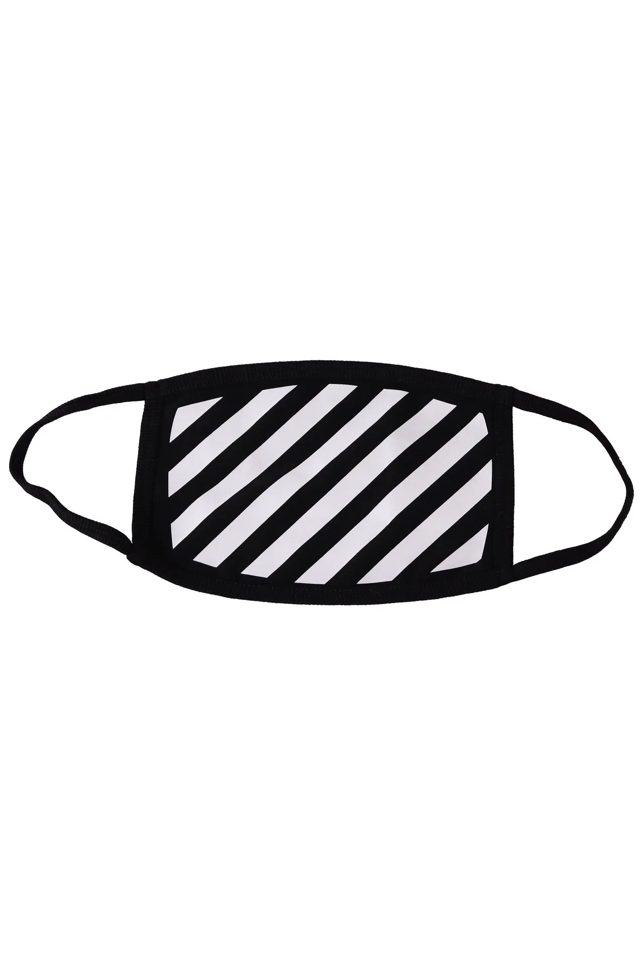 MASCARILLA OFFWHITE NEGRA CON RAYAS BLANCAS