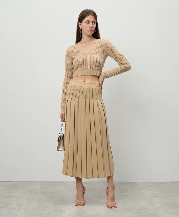 Max Mara Beige pleated skirt LUISA