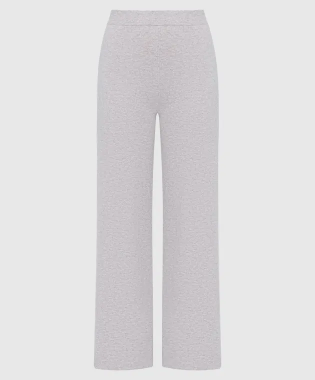 Max Mara Buona gray melange pants made of wool and cashmere