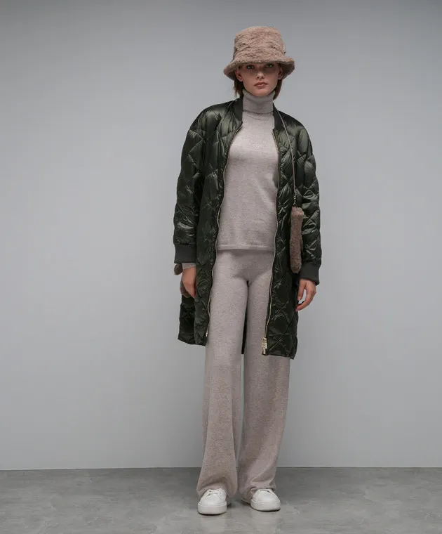 Max Mara Buona gray melange pants made of wool and cashmere