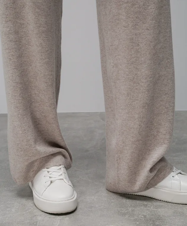 Max Mara Buona gray melange pants made of wool and cashmere