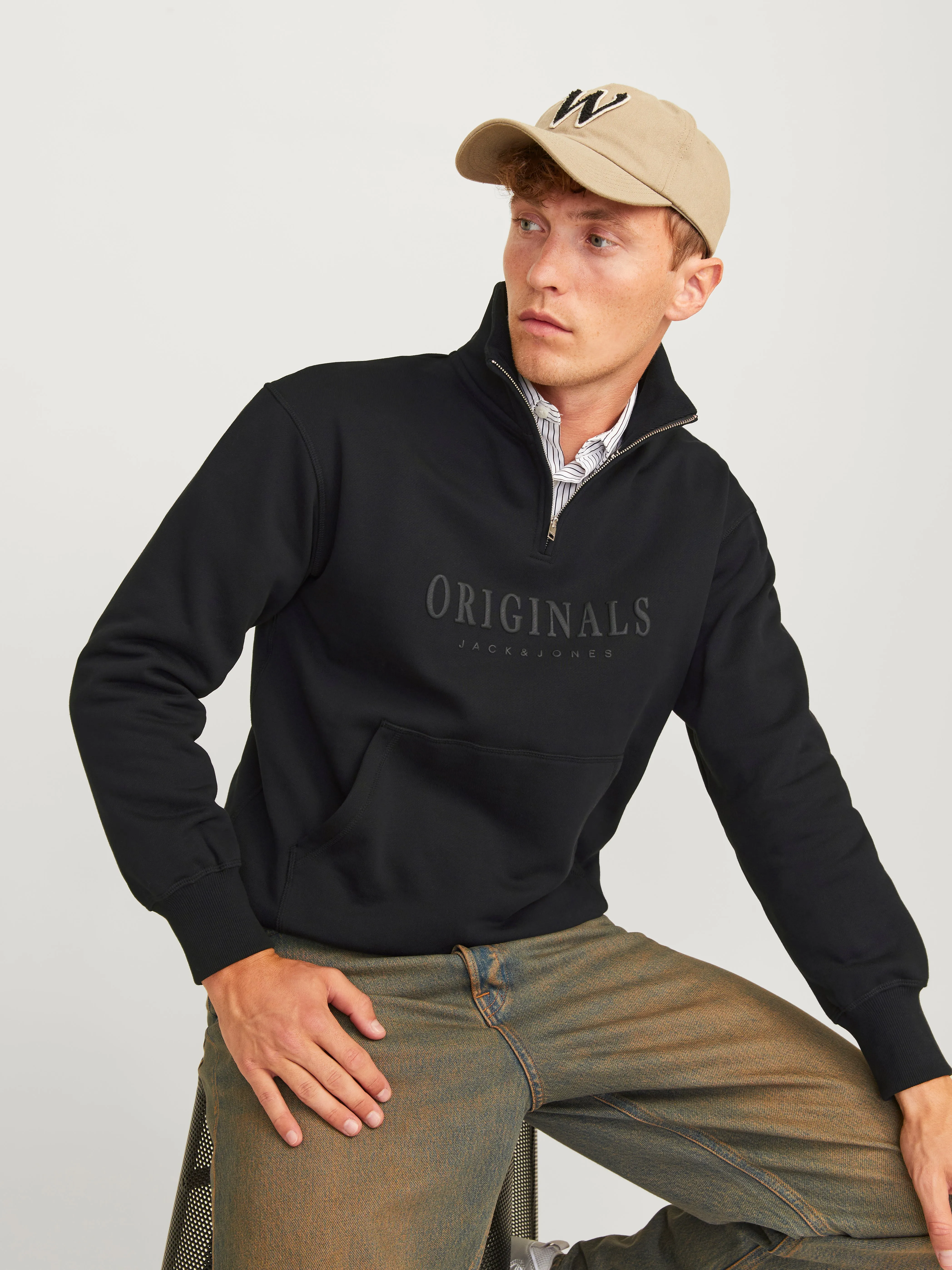 Media cremallera Estampado | Negro | Jack & Jones®