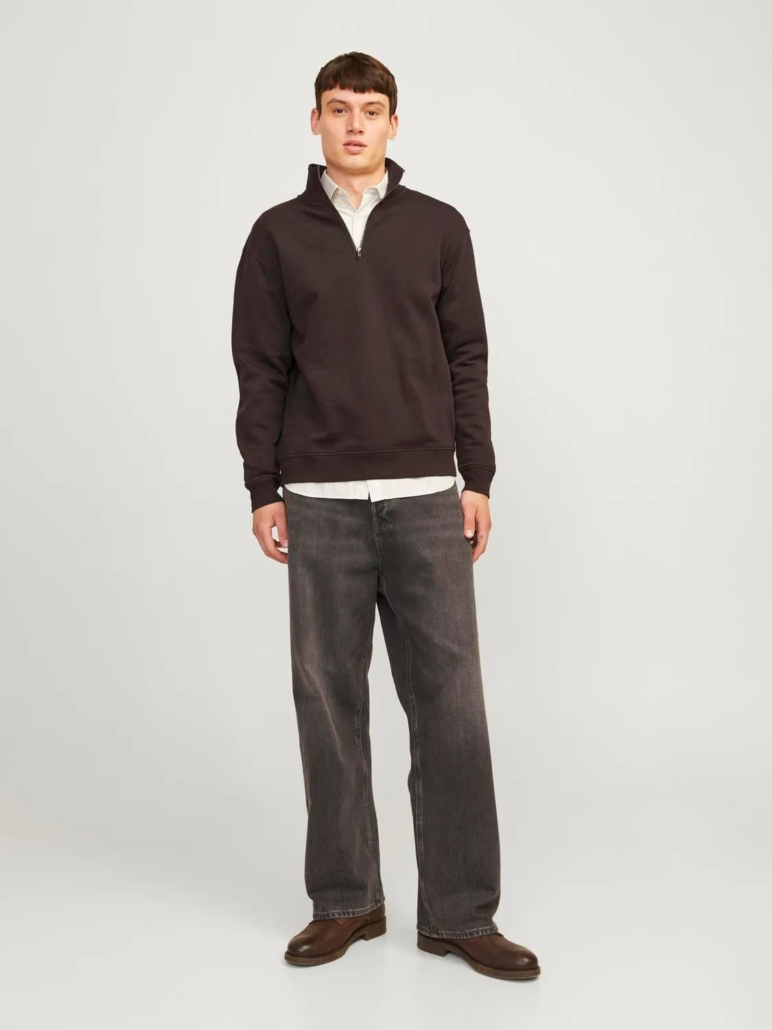 Media cremallera Liso | Marrón claro | Jack & Jones®