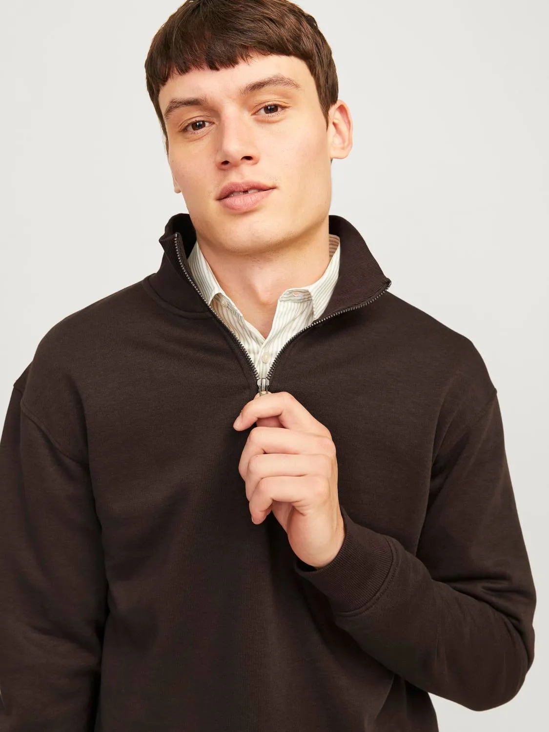 Media cremallera Liso | Marrón claro | Jack & Jones®