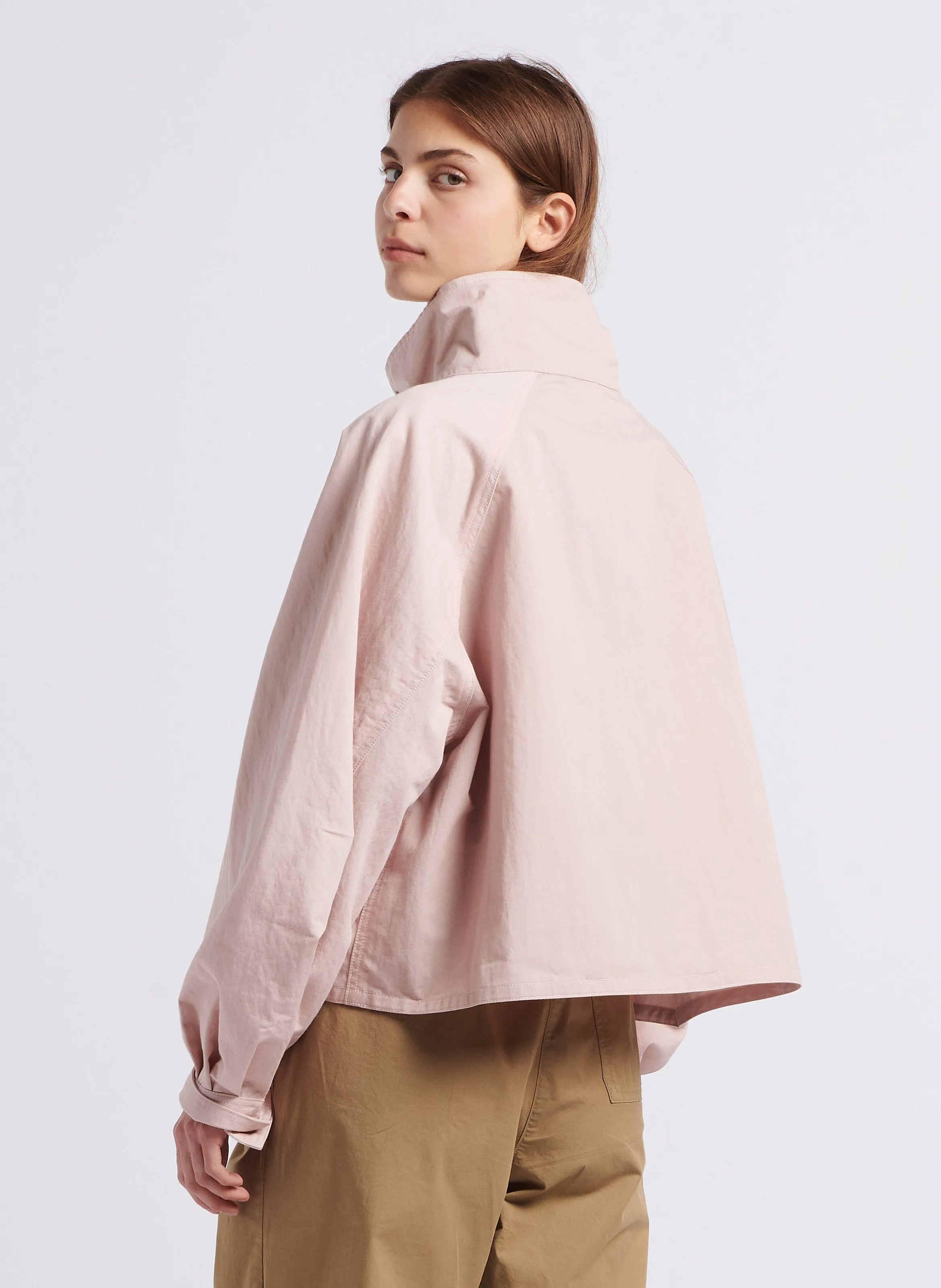 MILKY  CHAQUETA DE MEZCLA DE ALGODóN CON CUELLO ALTO EN ROSA