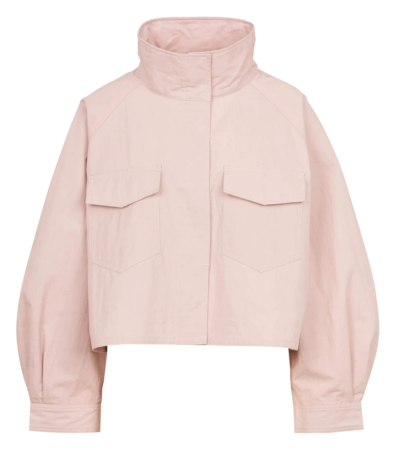 MILKY  CHAQUETA DE MEZCLA DE ALGODóN CON CUELLO ALTO EN ROSA