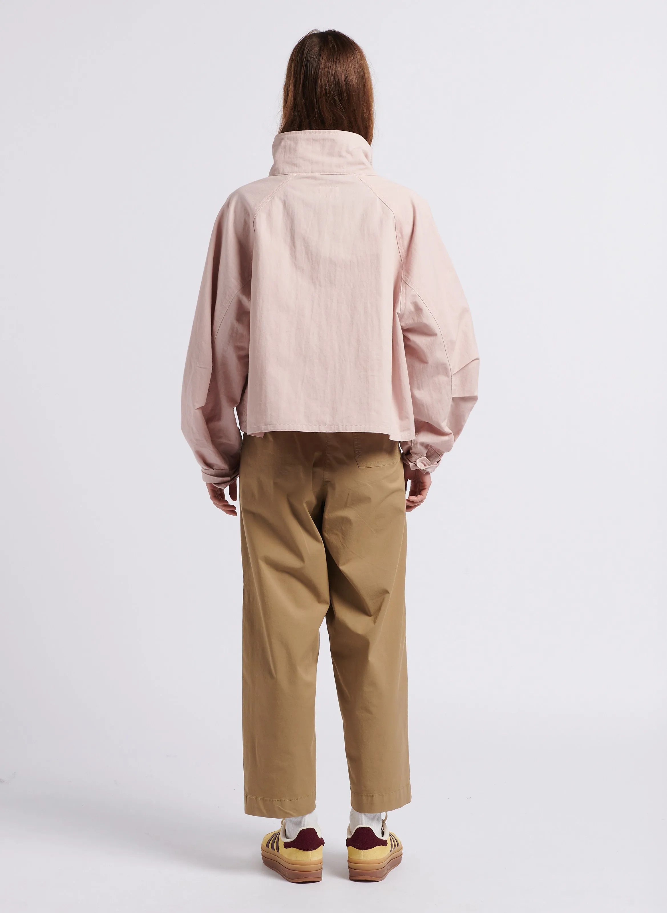 MILKY  CHAQUETA DE MEZCLA DE ALGODóN CON CUELLO ALTO EN ROSA
