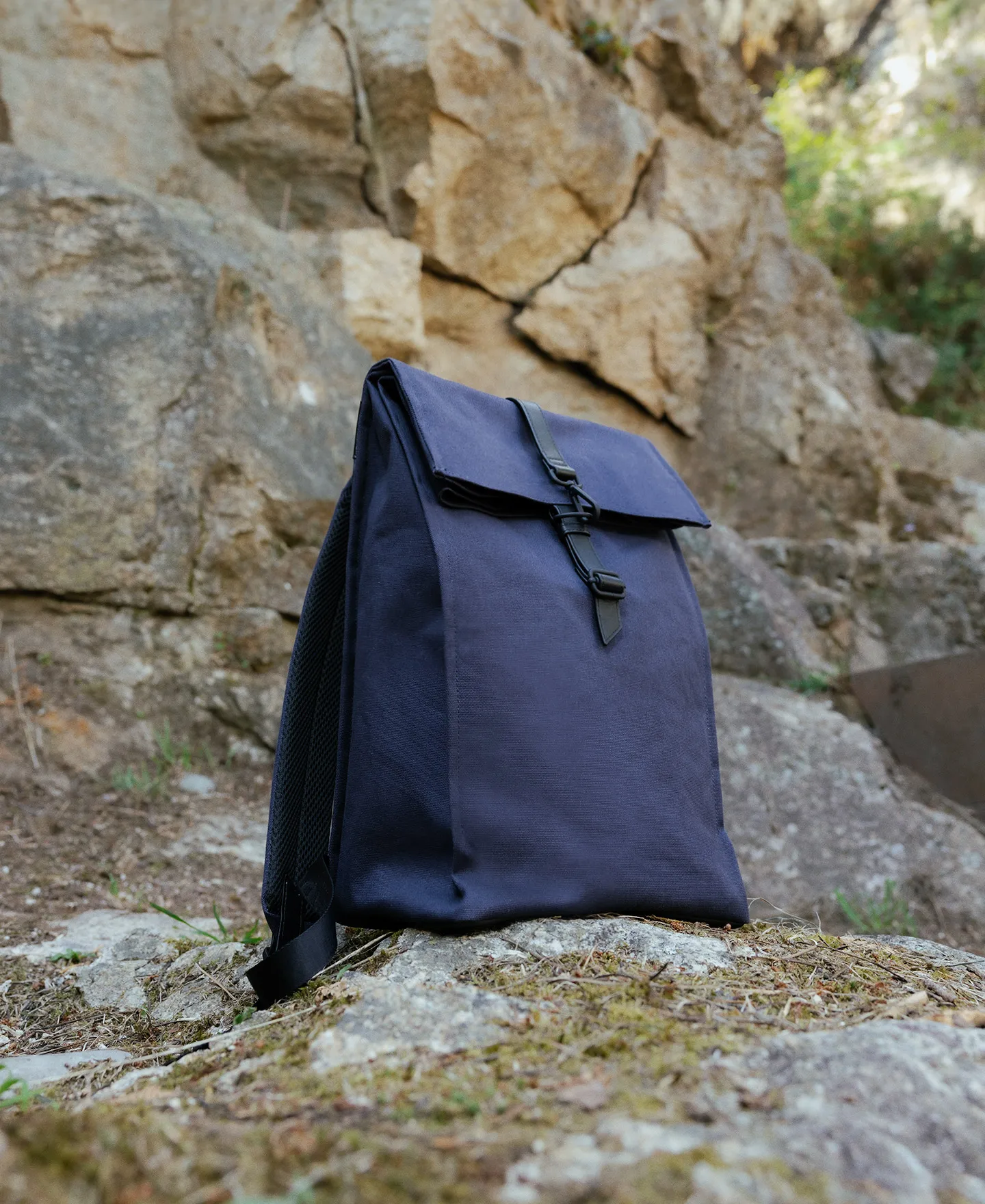 Mochila rectangular azul marino hombre