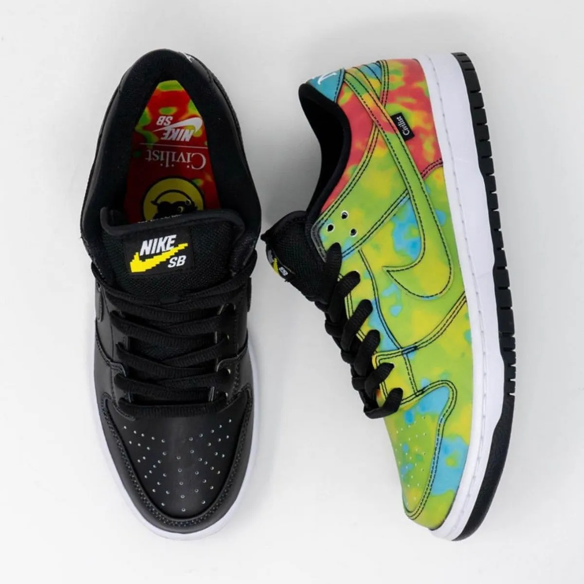 N370O Civilist x Nike SB Dunk Low cambia de color segun temperatura