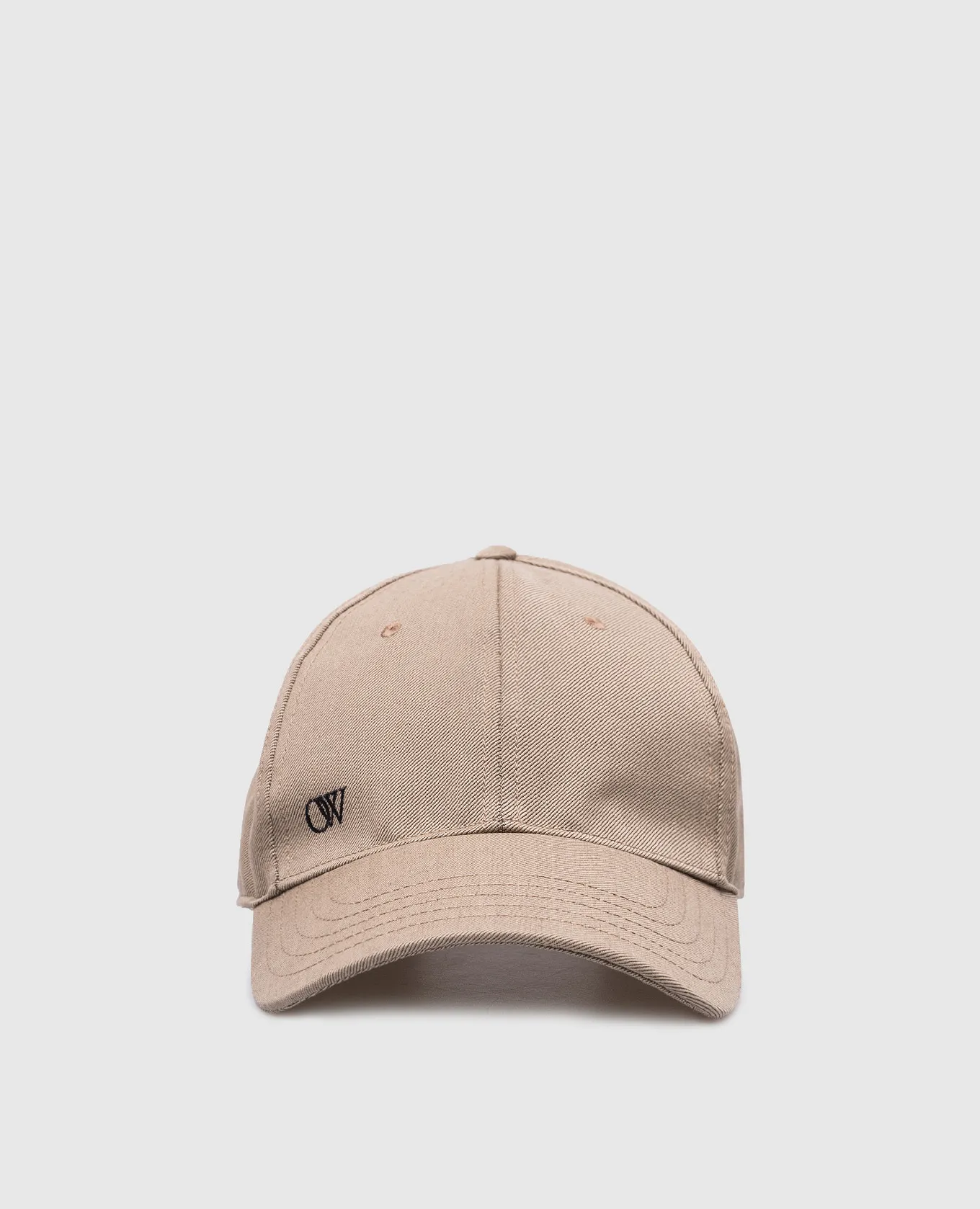 OFFWHITE BROWN WOOL CAP WITH EMBROIDERED OW LOGO