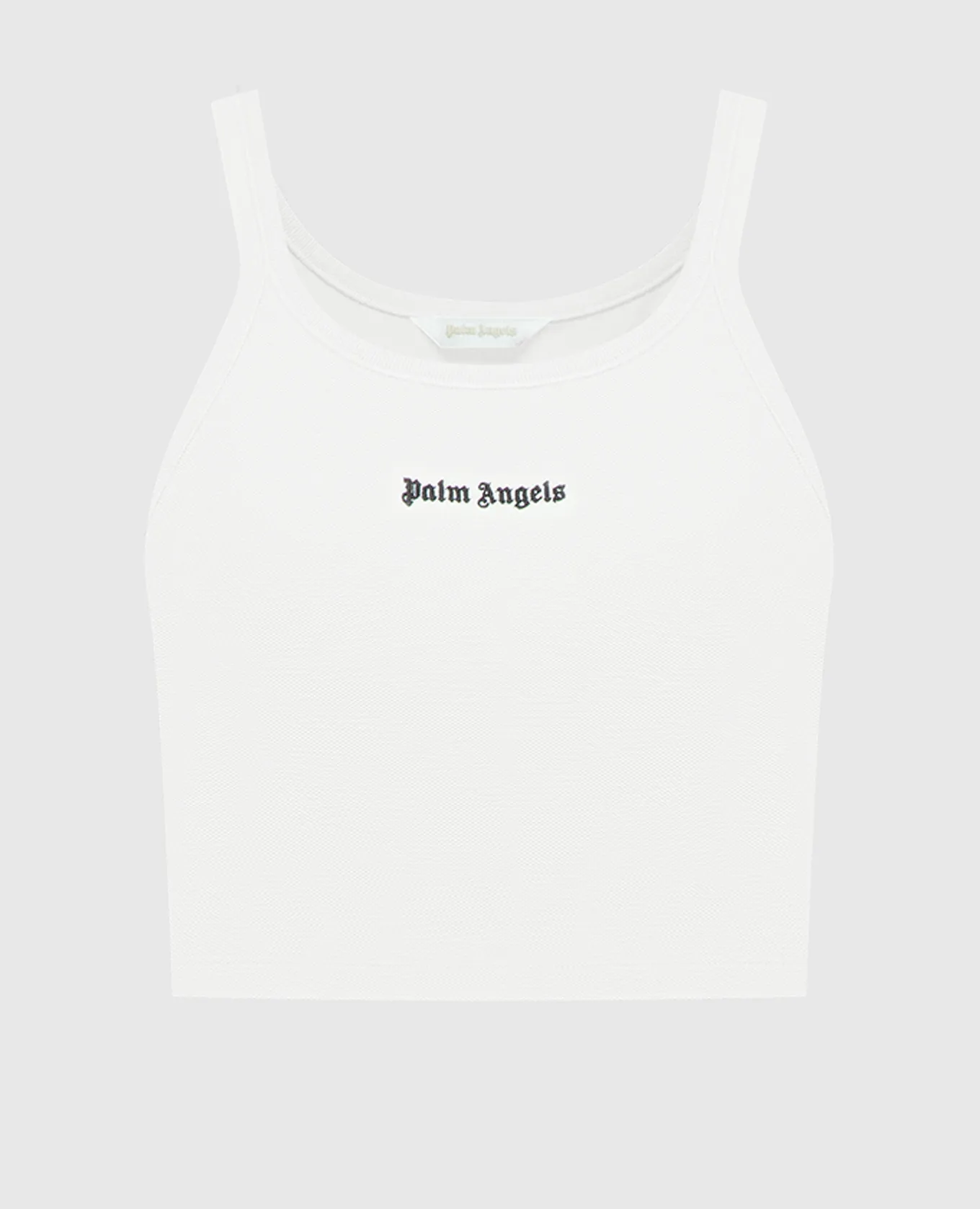 Palm Angels White top with contrasting logo embroidery