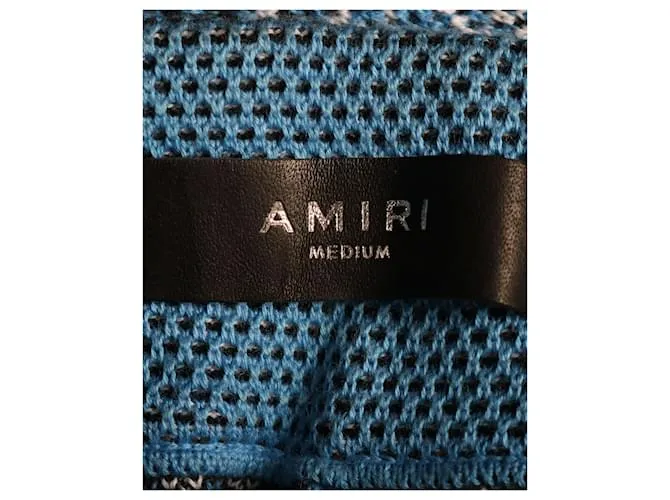 Pantalón corto de hombre Amiri en algodón con estampado azul claro 