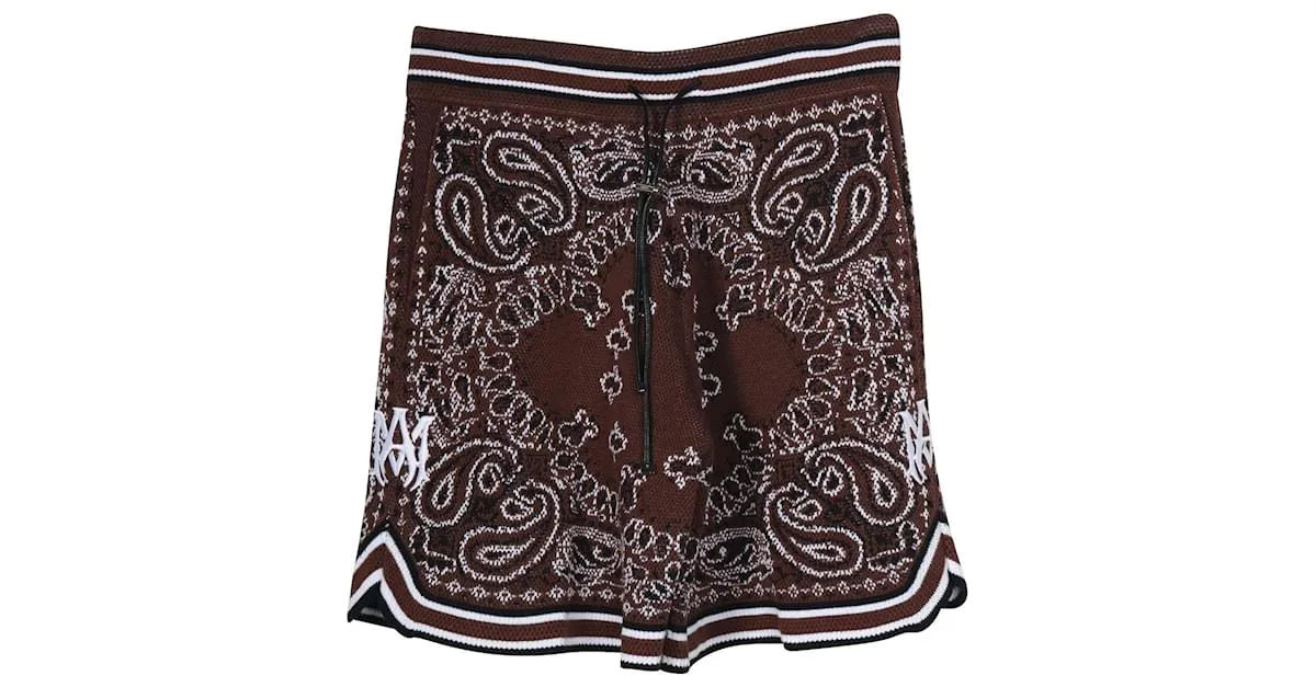Pantalón corto de hombre Amiri en algodón estampado marrón 