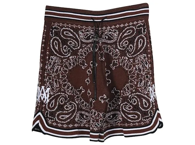 Pantalón corto de hombre Amiri en algodón estampado marrón 