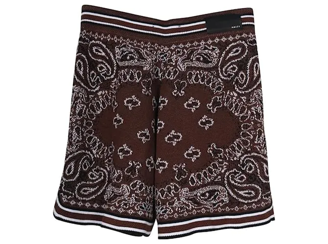 Pantalón corto de hombre Amiri en algodón estampado marrón 