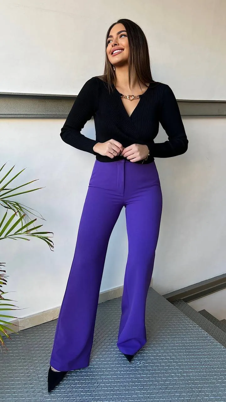 Pantalón Purple Tachuela (Se Vende En Conjunto)