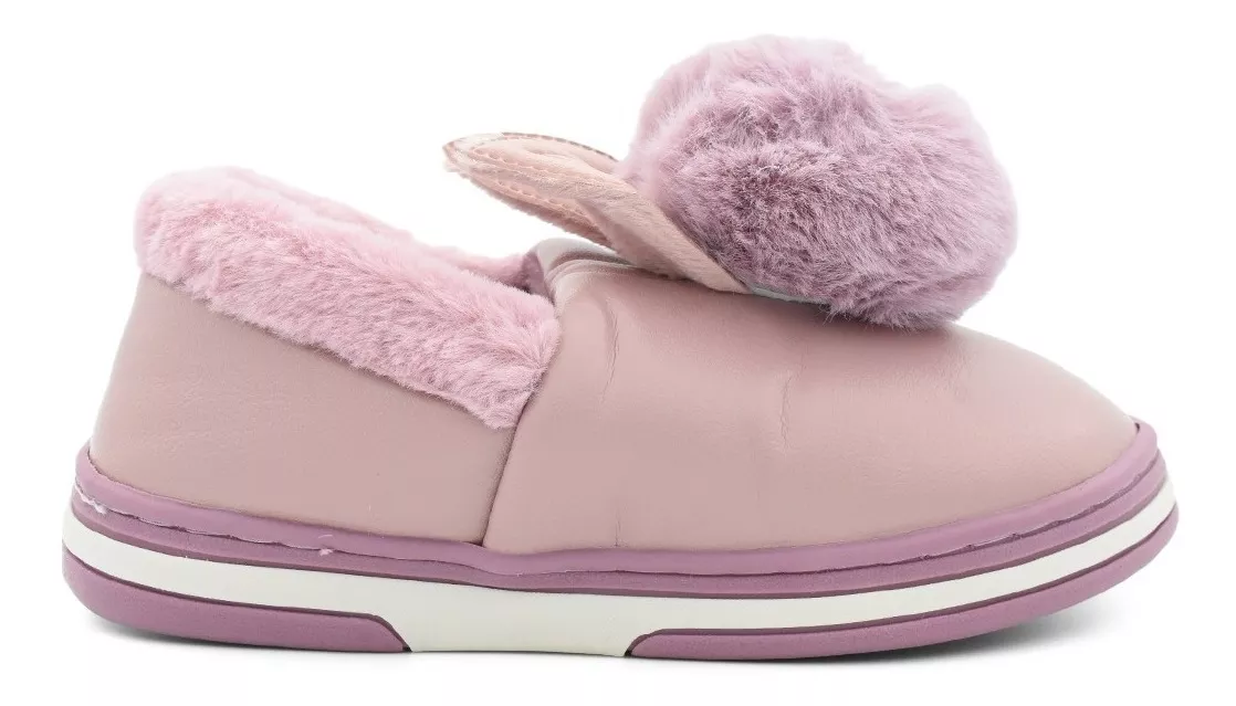 Pantufla Mujer Importada Abrigo Piel Plataforma Conejito