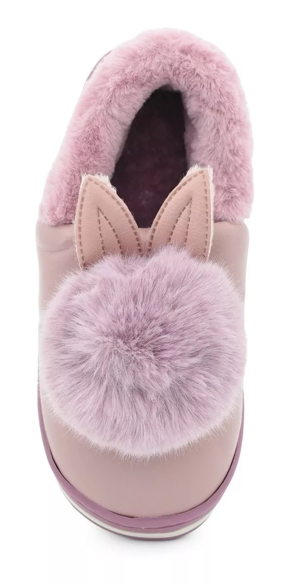 Pantufla Mujer Importada Abrigo Piel Plataforma Conejito