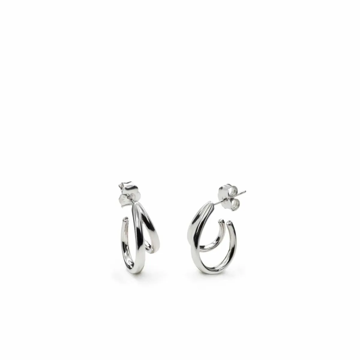 Pendientes aro de plata originales diseo doble
