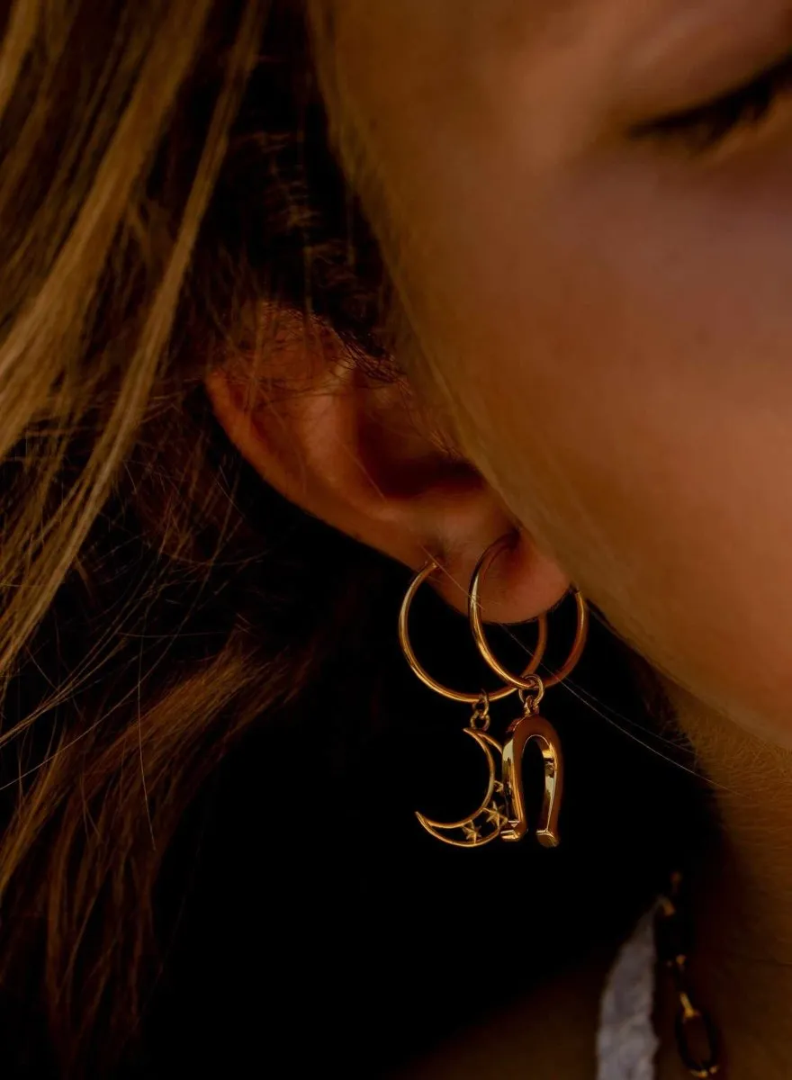 Pendientes aros con colgantes estilo motivo herradura