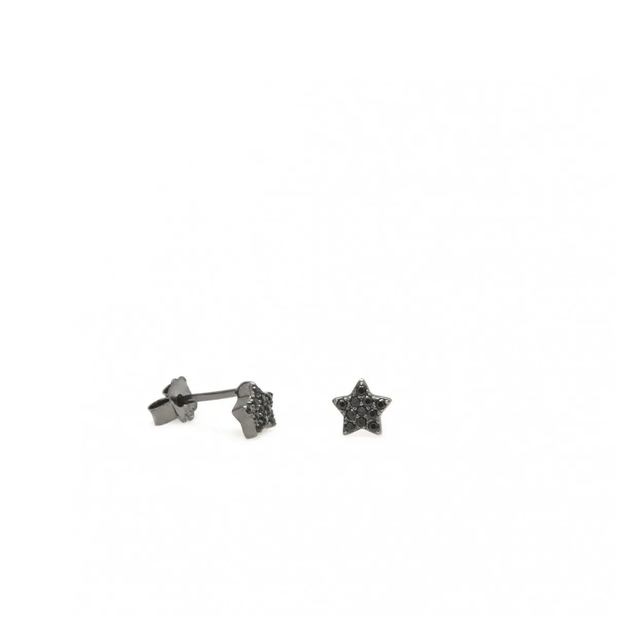 Pendientes brillantes pequeos baados en rutenio motivo mini estrella