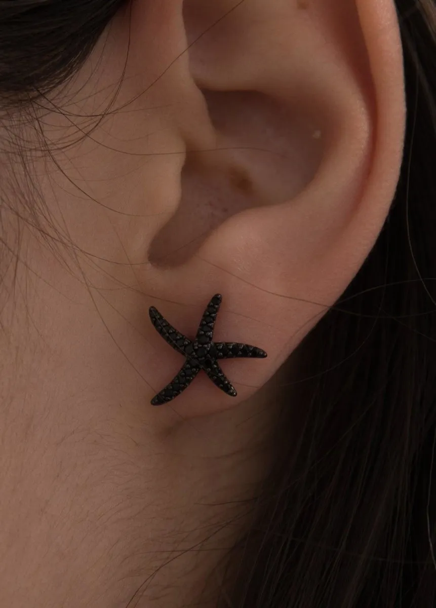 Pendientes brillantes pequeos motivo estrella de mar