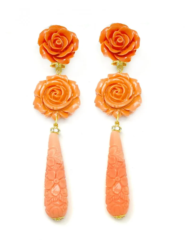 PENDIENTES CORAL DE LAGRIMA  PENDIENTES PARA SIEMPRE