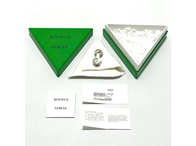 Pendientes de aro esenciales para mujeres Bottega Veneta Plata 