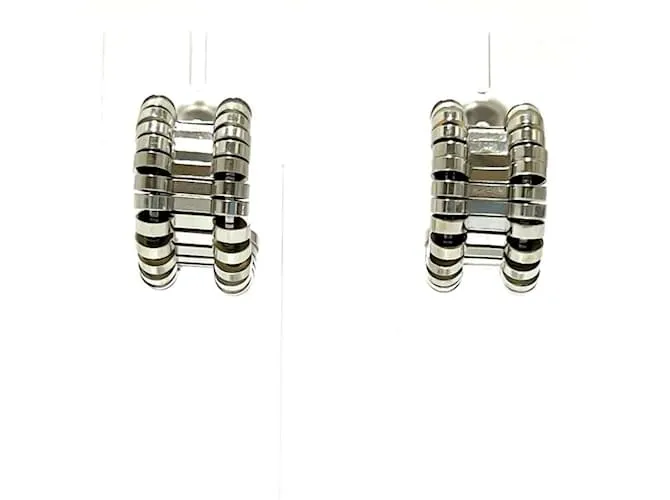 Pendientes de aro esenciales para mujeres Bottega Veneta Plata 