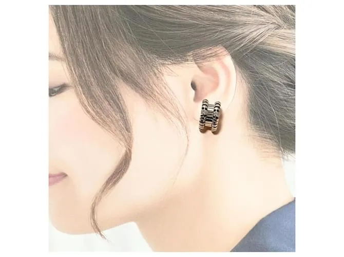 Pendientes de aro esenciales para mujeres Bottega Veneta Plata 
