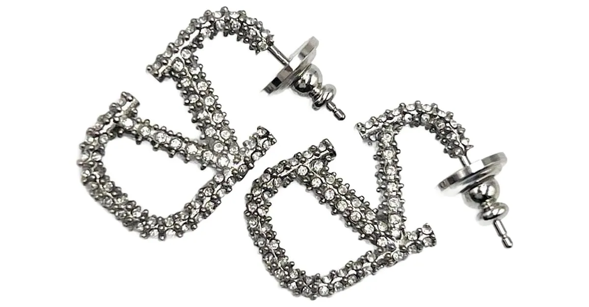 Pendientes de mujer Valentino con firma de logo V 