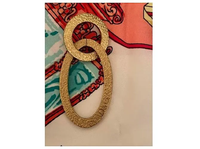 Pendientes dorados DOLCE & GABBANA con círculo alargado y logo 
