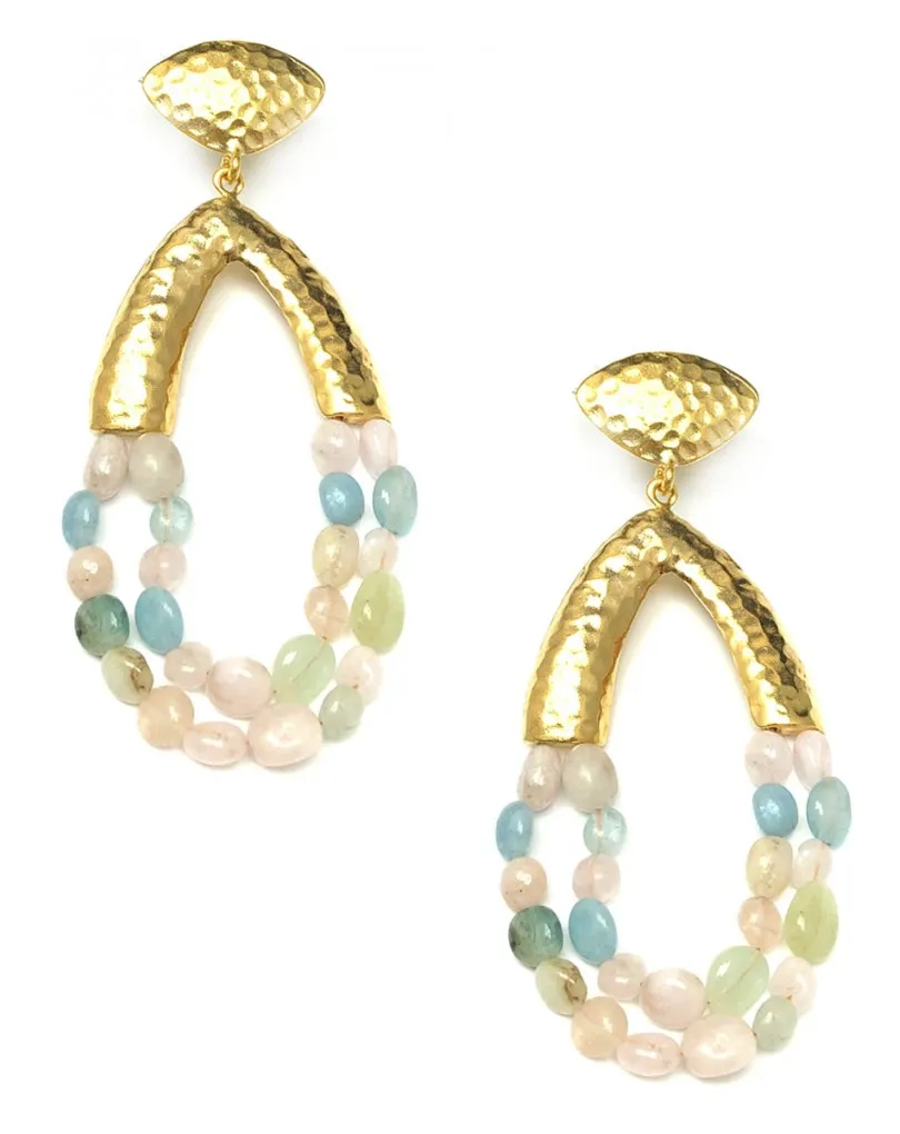 PENDIENTES GRANDES MUJER PIEDRAS NATURALES TONOS PASTEL  PENDIENTES FIESTA