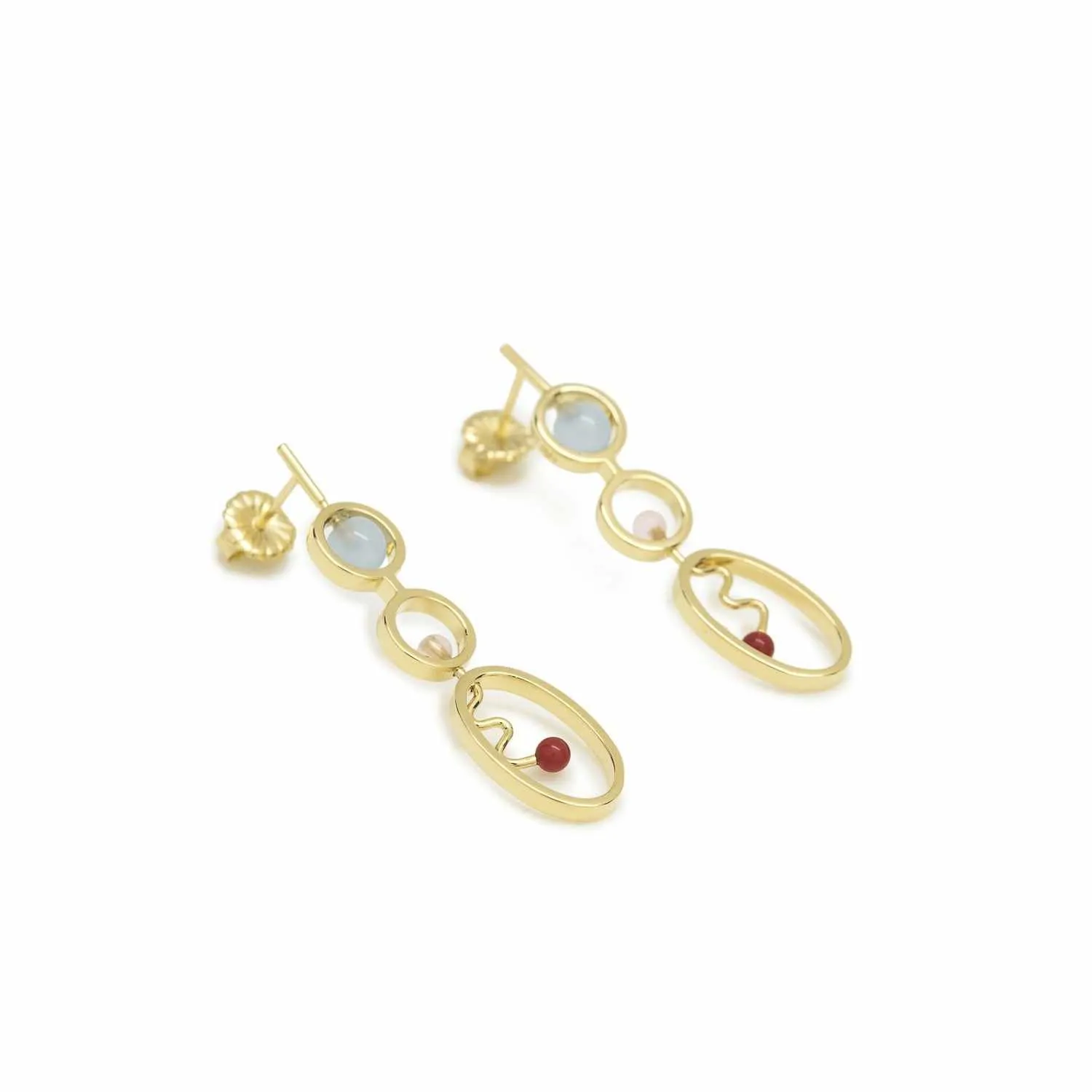 Pendientes originales diseo móvil con cuarzos adamantinos