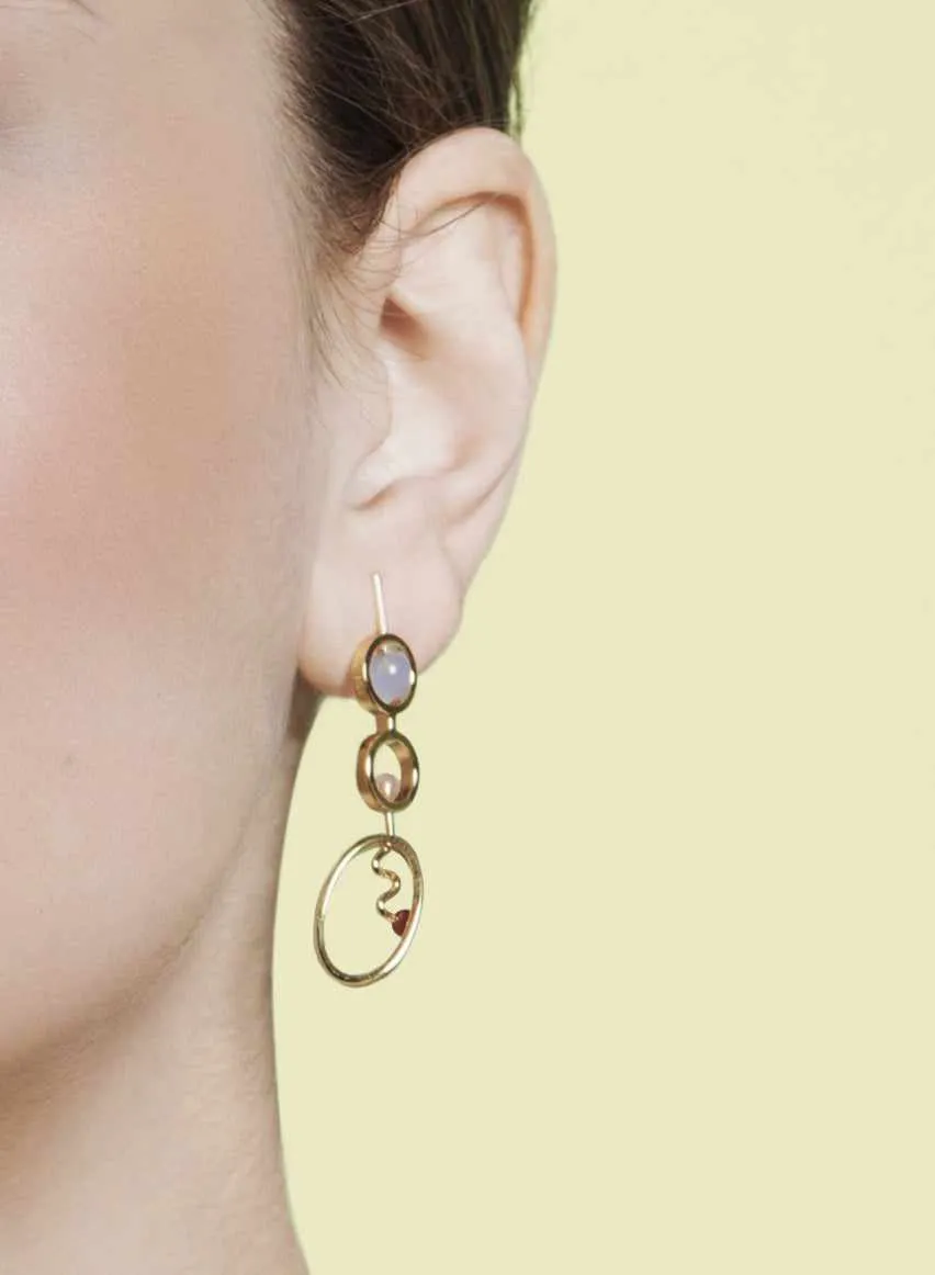 Pendientes originales diseo móvil con cuarzos adamantinos