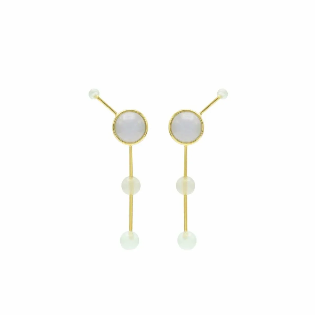 Pendientes originales diseo palillo con cuarzos adamantinos