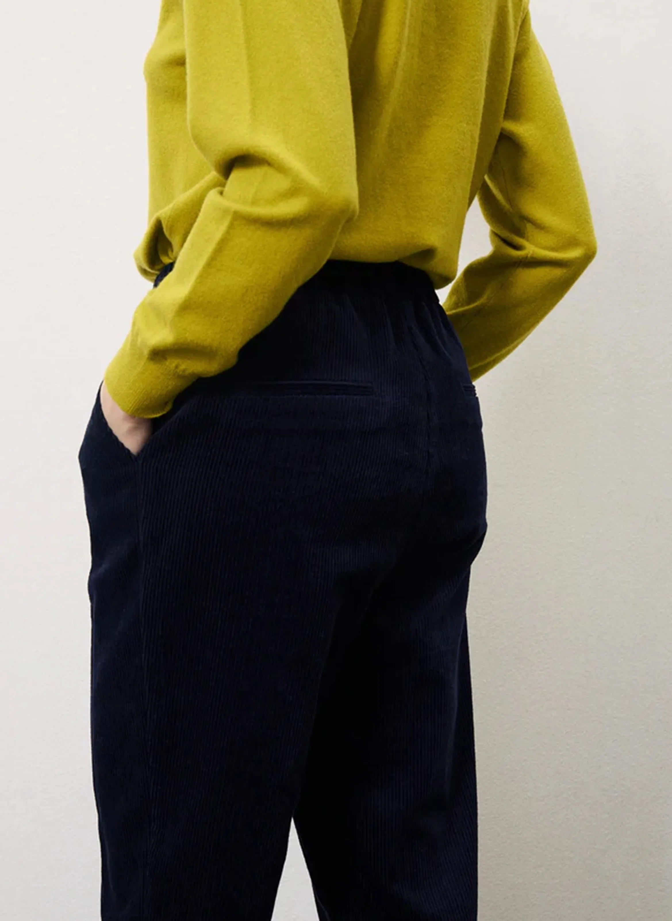PEROLA  PANTALóN CHINO RECTO DE PANA EN AZUL