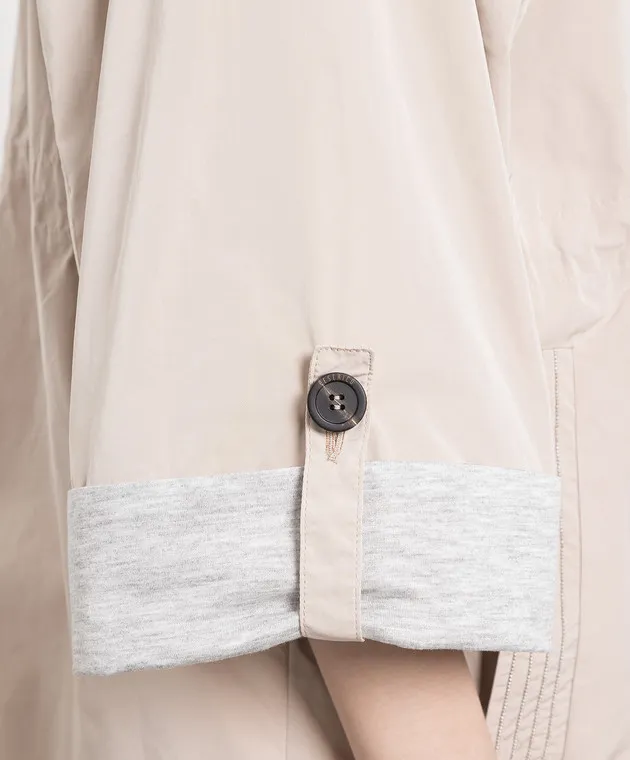 Peserico Beige raincoat with monil chain