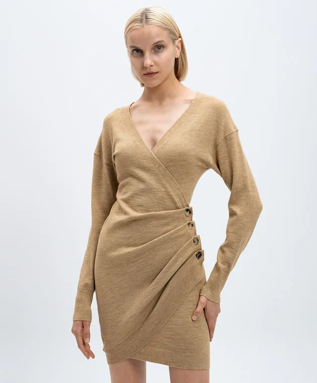 Philosophy di Lorenzo Serafini Beige melange dress with wool
