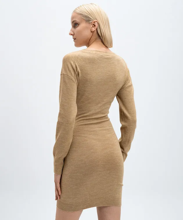 Philosophy di Lorenzo Serafini Beige melange dress with wool