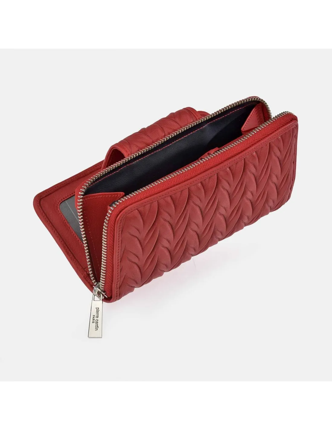 PIERRE CARDIN Monedero Billetero Grande Cremallera Mujer Suave