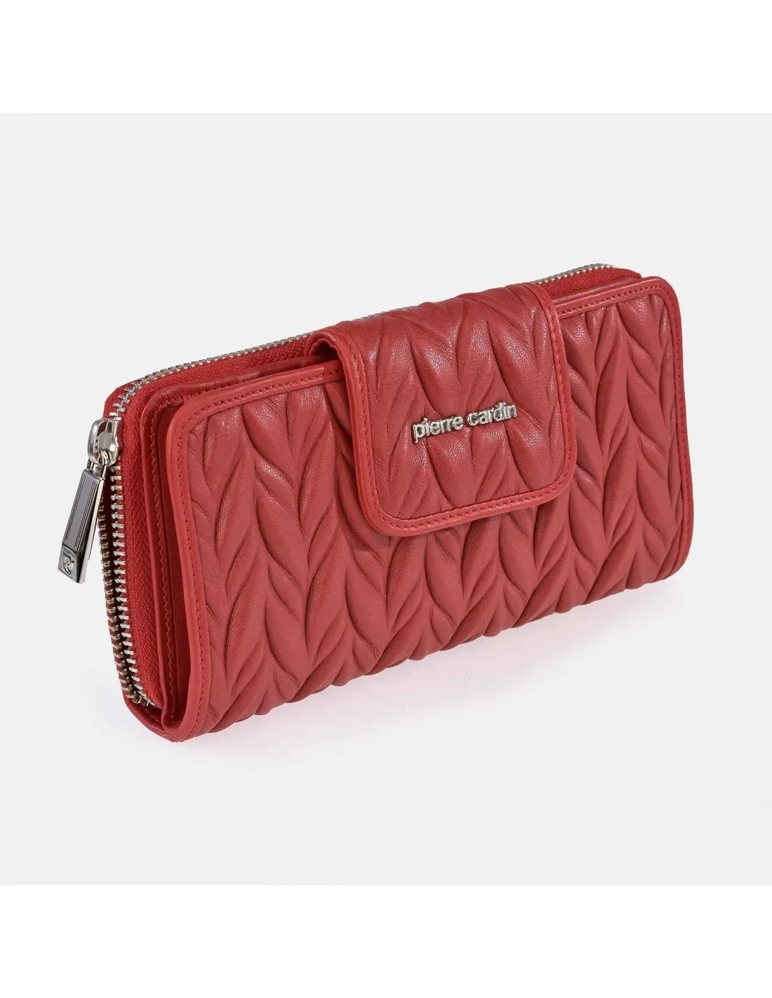 PIERRE CARDIN Monedero Billetero Grande Cremallera Mujer Suave