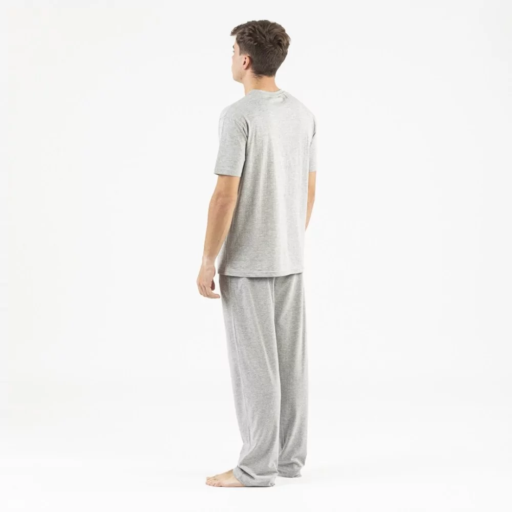 Pijama hombre manga corta Dan gris