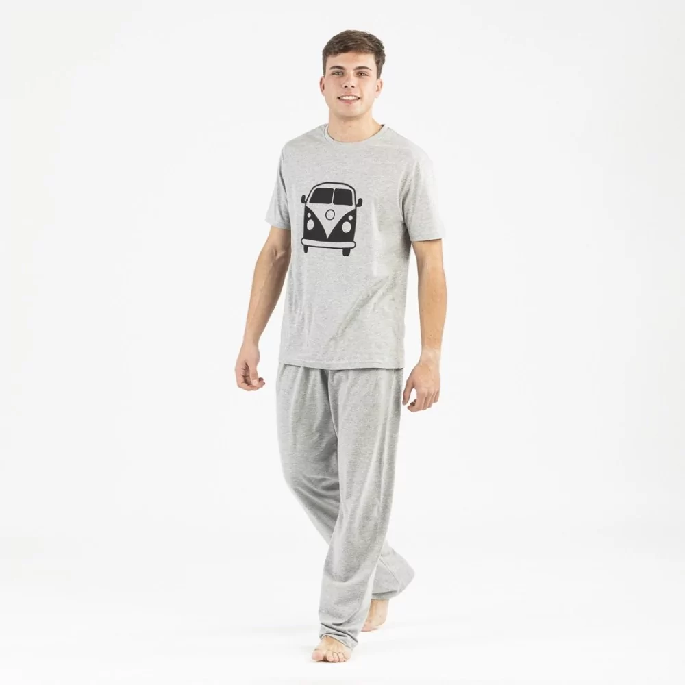 Pijama hombre manga corta Dan gris