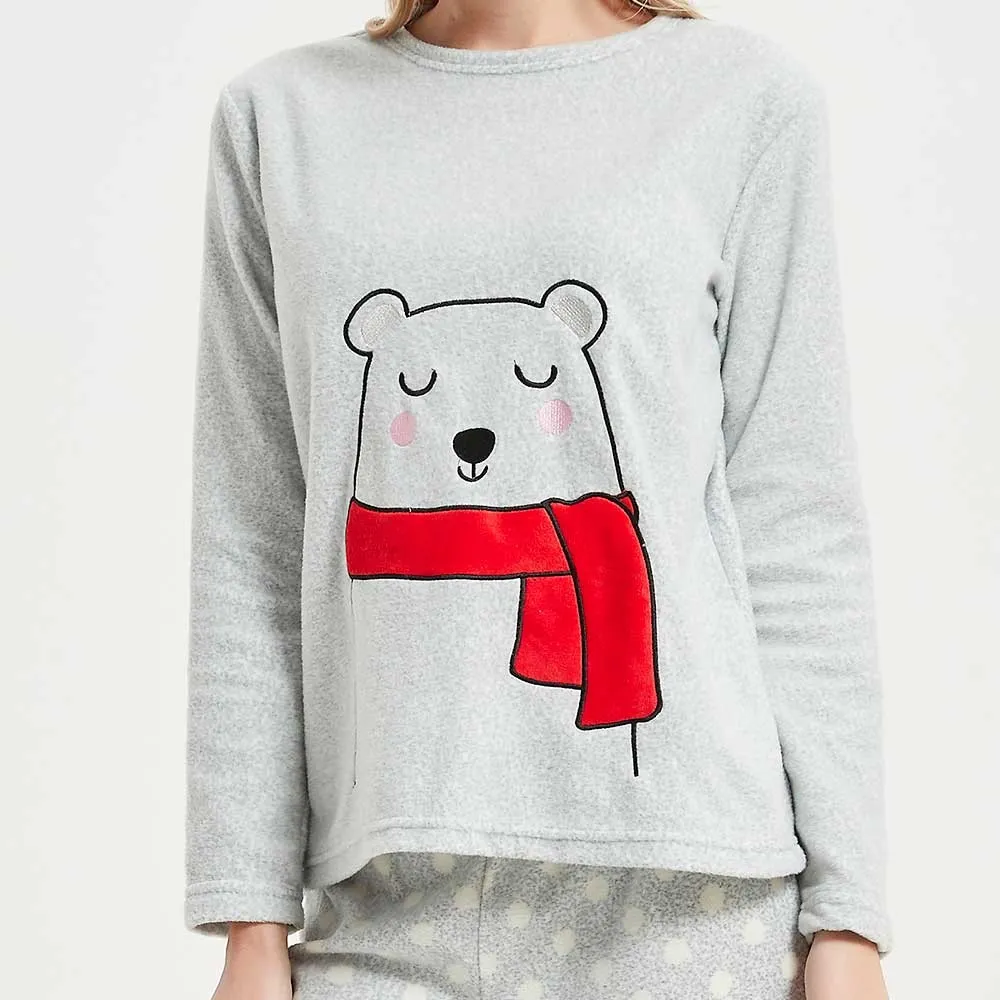 Pijama polar Yogui perla